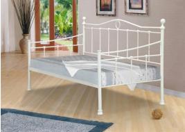 White Metal Upholstery Bed